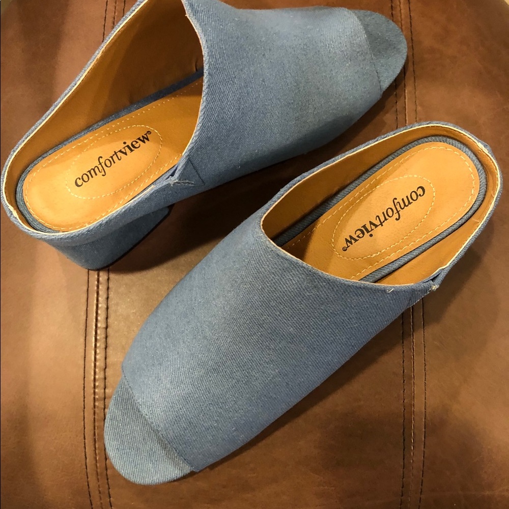Comfortview Denim Mule Shoes